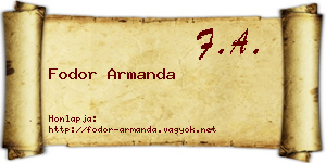 Fodor Armanda névjegykártya